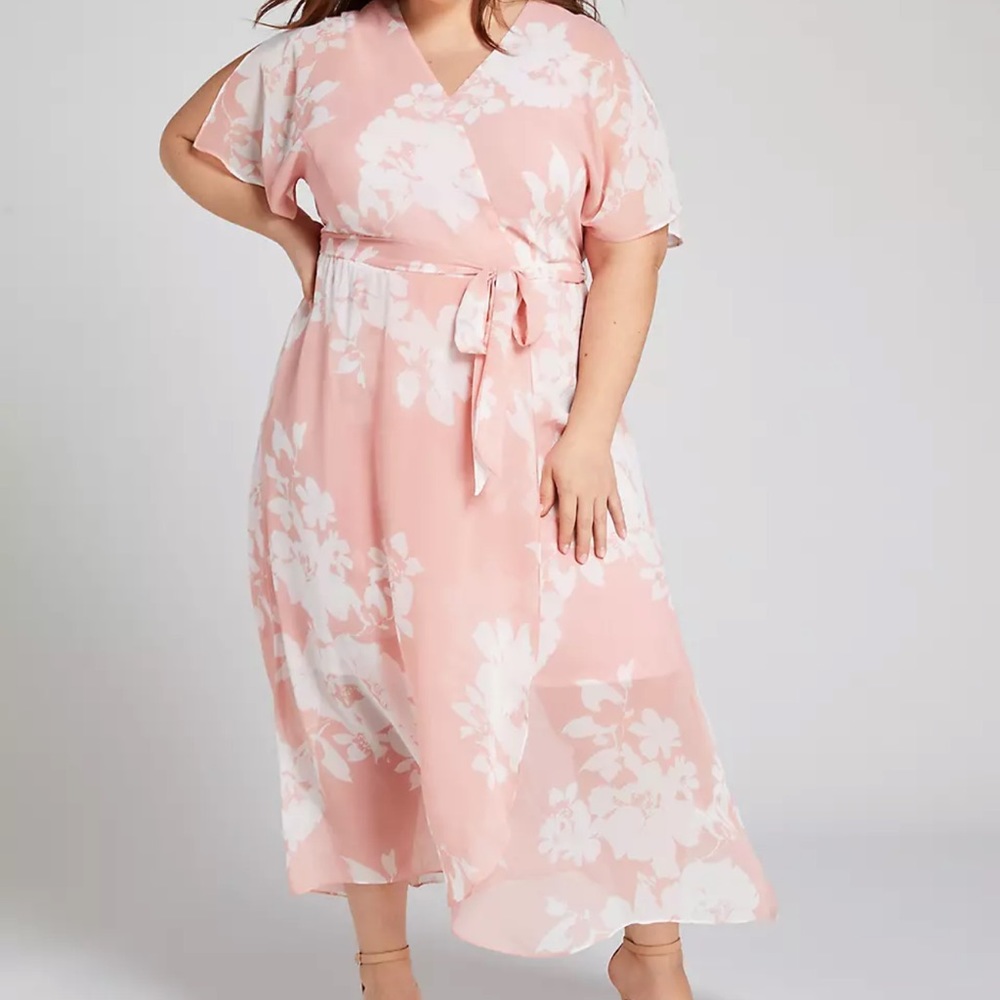 Lane Bryant Floral Fit & Flare Midi Dress